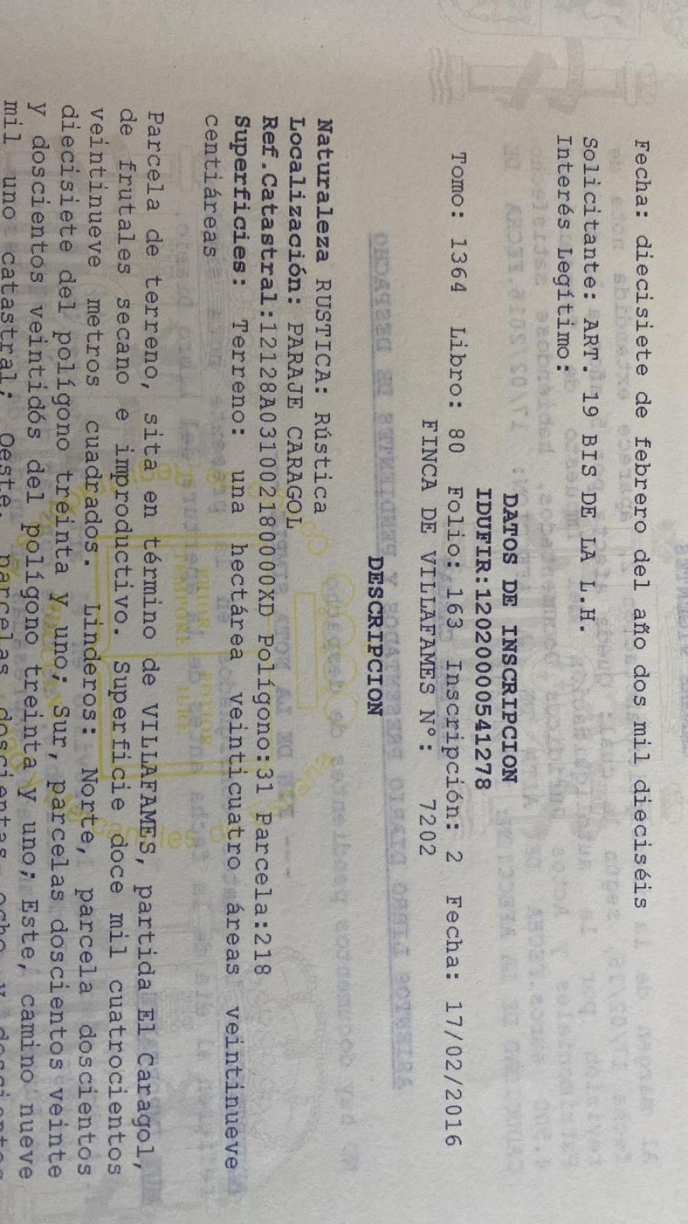  en venta terreno Vilafamés Plana Alta 26